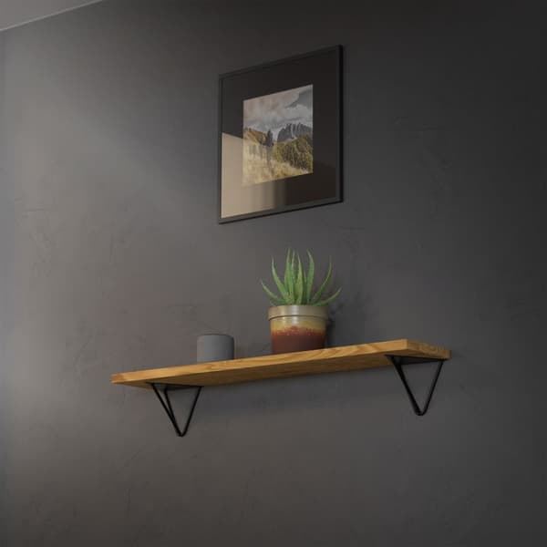 Hyllykannattimen kolmio 2 kpl 16x15,5x17 cm musta metalli ML design