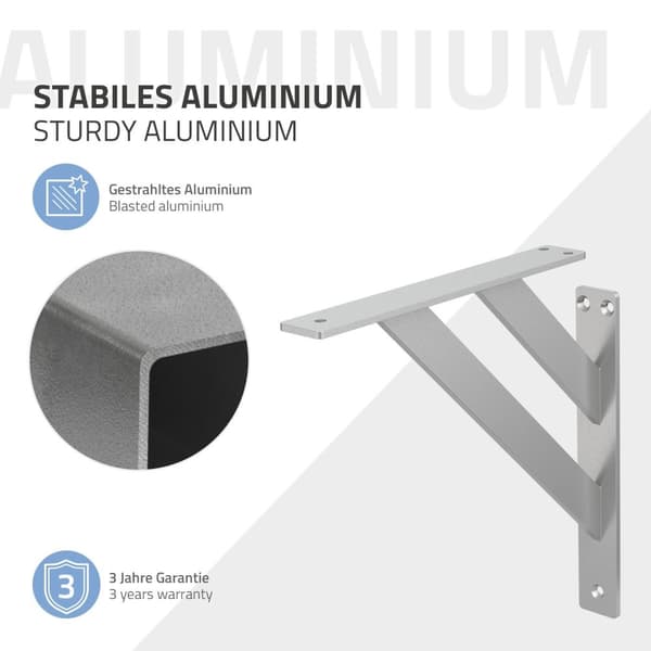 Hyldeknægte sæt med 2 stk. 240x240 mm sort aluminium ML-design