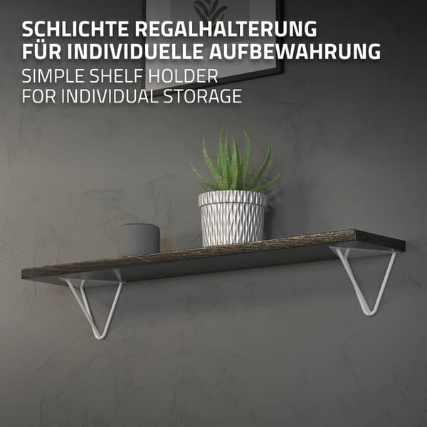 Hyllkonsol triangel 2 st 16x15,5x17 cm vit metall ML design