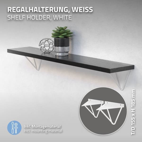 Hyllkonsol triangel 2 st 16x15,5x17 cm vit metall ML design