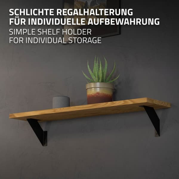 Hyllyteline kolmio 2 kpl 15x15x3 cm musta metalli ML-Design