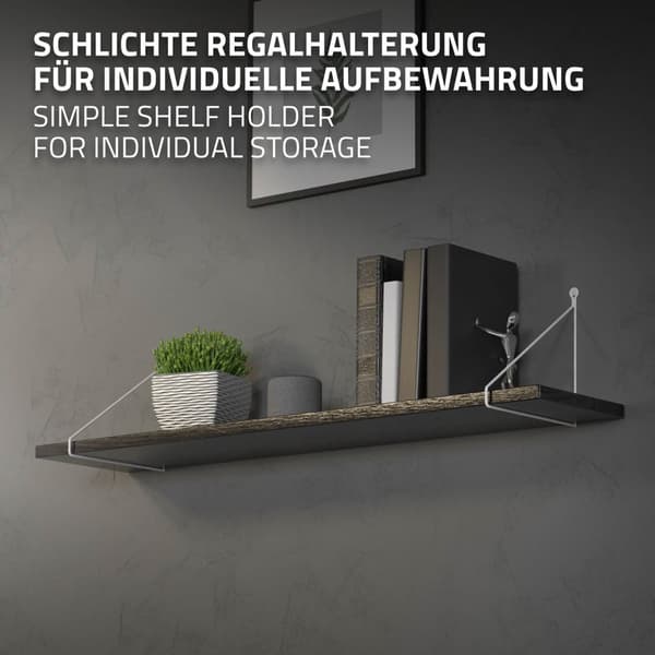 Hyllkonsol triangel 2 st 25x25 cm vit metall ML design