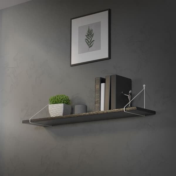 Hyllkonsol triangel 2 st 25x25 cm vit metall ML design