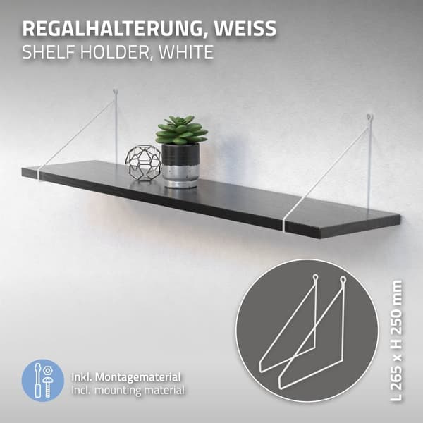 Hyllkonsol triangel 2 st 25x25 cm vit metall ML design