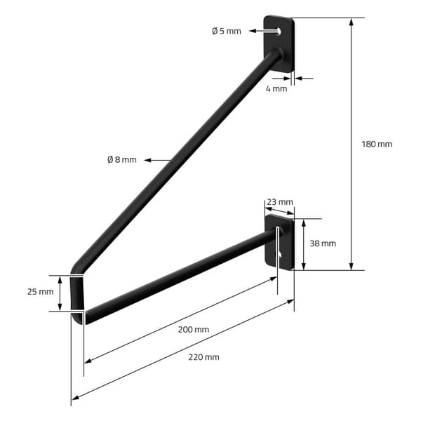 Hyldeholder hårnål 2 stk. 22x18x2,3 cm sort metal ML-design