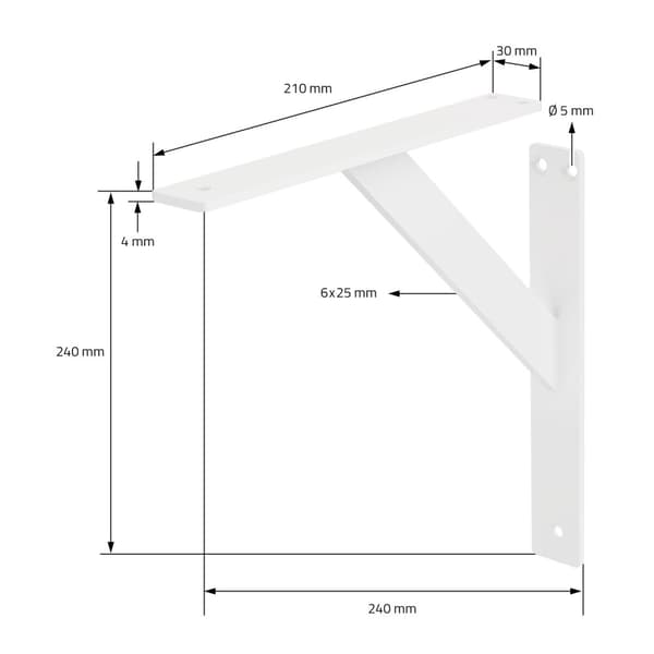 Hyllytelineet 2 kpl 240x240 mm valkoinen alumiini ML design