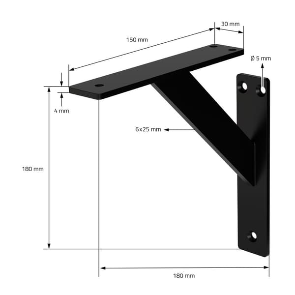 Uppsättning med 4 hyllkonsoler i aluminium Hyllstöd Hyllkonsol Hyllkonsol Hyllkonsol