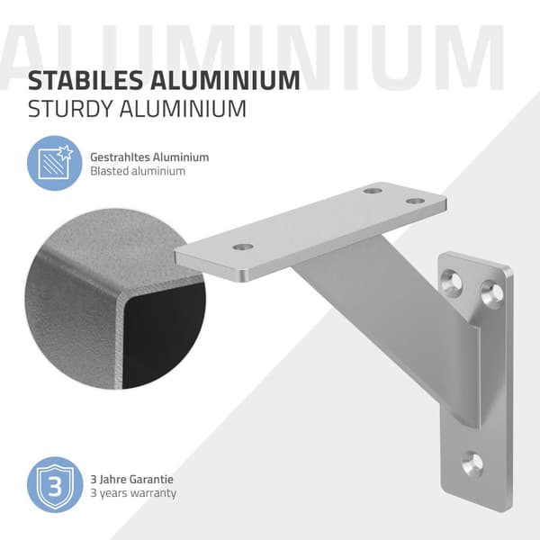 Sæt med 4 hyldeknægte i aluminium Hyldeknægt Hyldestøtte Hyldeknægt Hyldeknægt