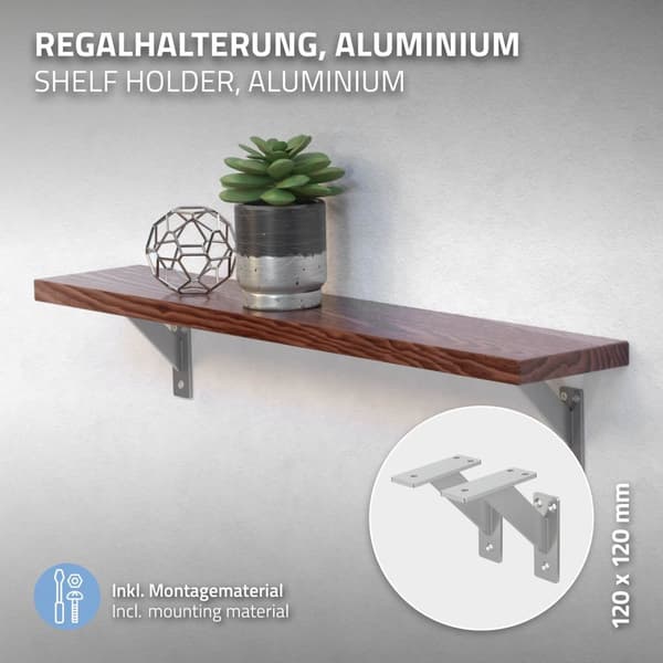 Sæt med 4 hyldeknægte i aluminium Hyldeknægt Hyldestøtte Hyldeknægt Hyldeknægt