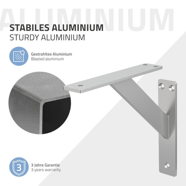 Sæt med 4 hyldeknægte i aluminium Hyldeknægte Hyldeknægt Hyldeknægt