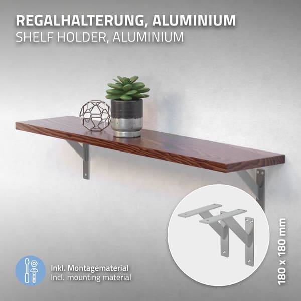 Sæt med 4 hyldeknægte i aluminium Hyldeknægte Hyldeknægt Hyldeknægt