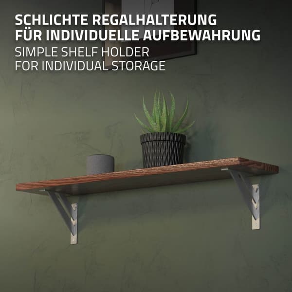 Uppsättning med 4 hyllkonsoler i aluminium Hyllkonsoler Hyllkonsoler Hyllkonsol Hyllstöd Hyllkonsol