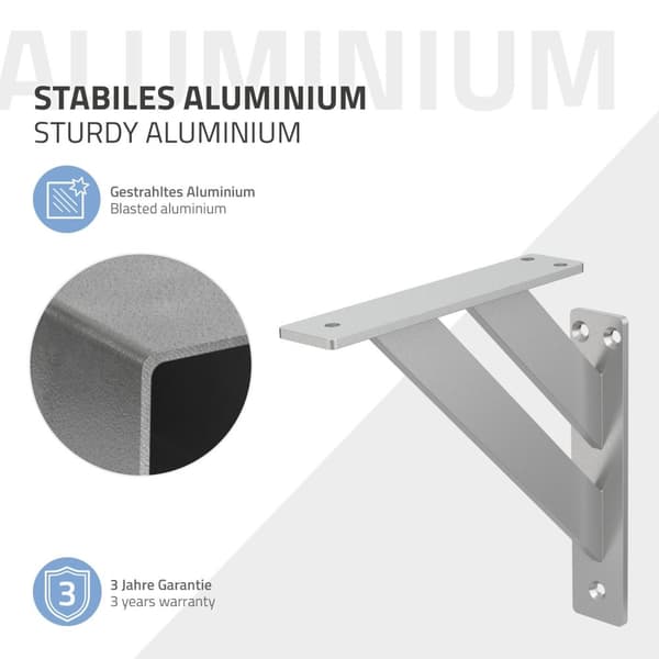 Uppsättning med 4 hyllkonsoler i aluminium Hyllkonsoler Hyllkonsoler Hyllkonsol Hyllstöd Hyllkonsol