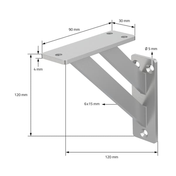 Set med 4 hyllkonsoler i aluminium Hyllkonsol Hyllkonsol Hyllstöd Hyllkonsol Hyllkonsol Hyllkonsol