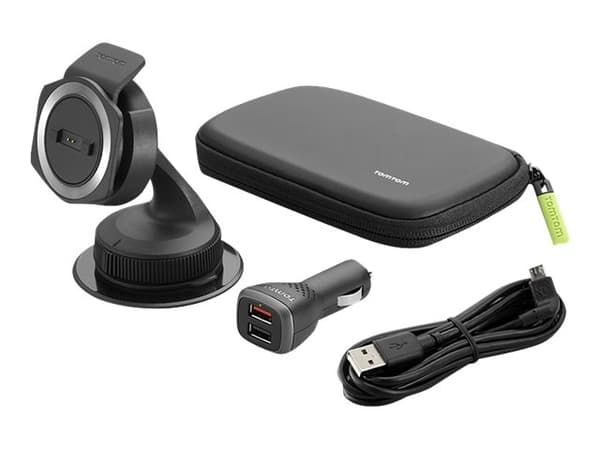 TomTom Autokiinnityssarja ja suojaava kantolaukku, 10,9 cm (4.3"), Suojus, Musta, TomTom, Rider 400, 410, Naarmuuntumisenkestävä, Iskunkestävä