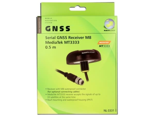 Navilock NL-3331 M8 Serial Multi GNSS Receiver - GPS/GLONASS/GALILEO mottakermodul