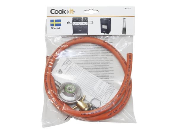Regulator &amp; 1,1M slang SE inkl. spänneband - Packad i väska
