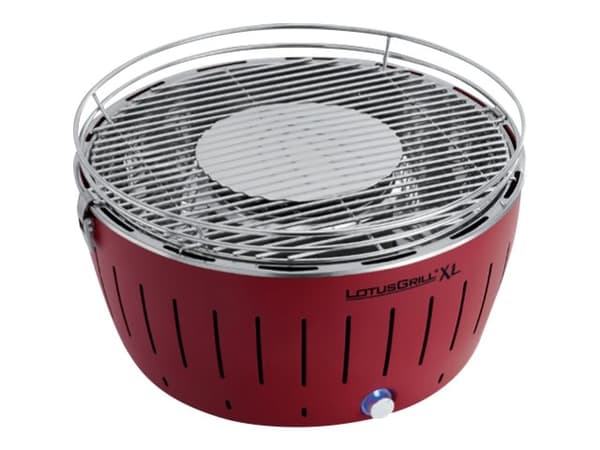 LotusGrill G435 U RD, Grilli, Hiili (polttoaine), 40,5 cm, Muovi, Ruostumaton teräs, Terästä, Kattila, Ritilä