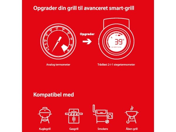 Grillngo HyperBBY Trådlös 2in1 stektermometer med bluetooth