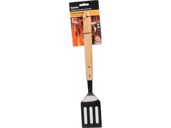 BBQ - grillspatel, eikehåndtak 41 cm