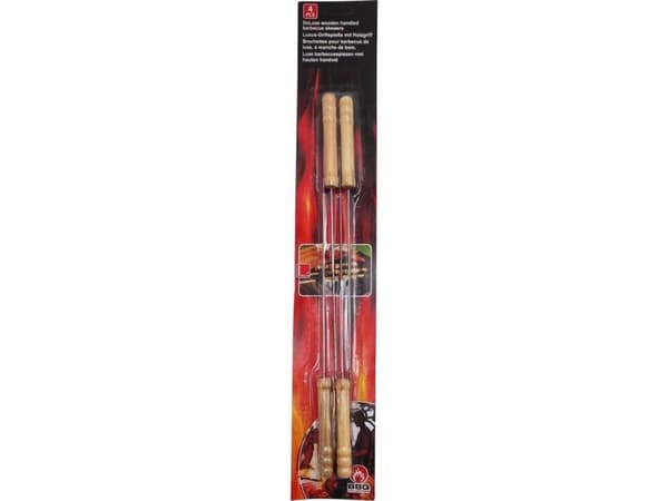 BBQ - spyd med trehåndtak, lang 38 cm (4 stk.)