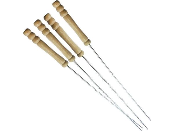 BBQ - spyd med trehåndtak, lang 38 cm (4 stk.)