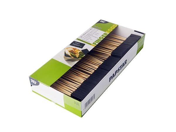 Papstar 87200, Bamboo, Tre, Sort, Naturlig, Sort, 8,5 cm, 100 stykker