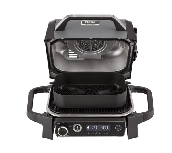 Ninja Woodfire Outdoor Grill, Musta, Metalli, Muovi, Ruostumaton teräs, Suorakulmainen, Parila, 1 alue(tta), 260 °C