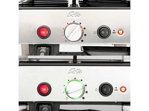 Solis 7611210977568, 4 person(er), Rustfrit stål, Sort, Sølv, Temperatur, Knapper, Dreje, 1020 W