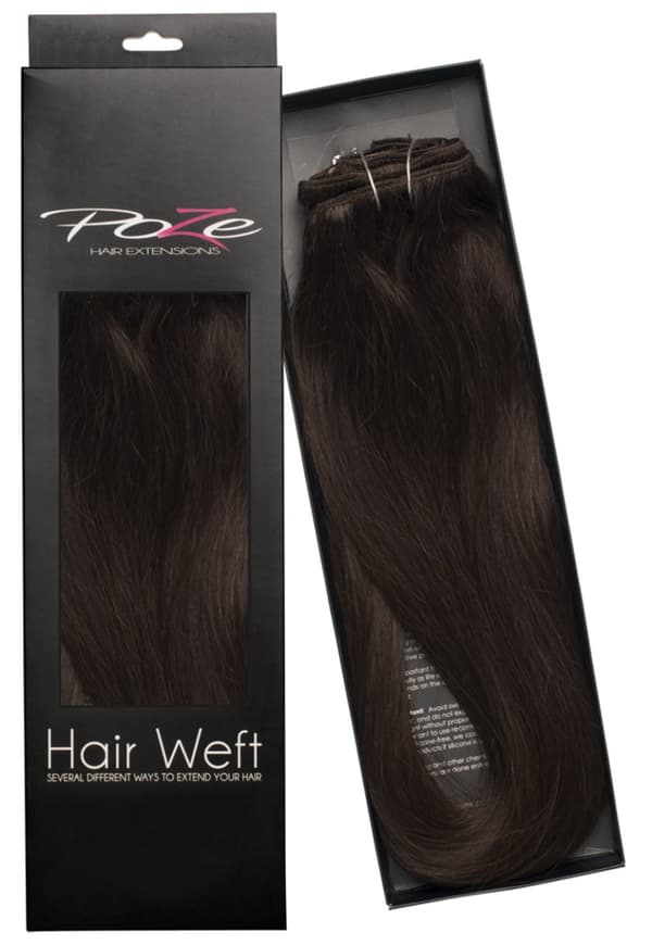 Poze Standard Hårträns Hårförlängning - 110g Dark Espresso Brown 2B - 60cm
