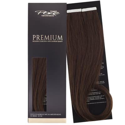 Poze Premium Tape On Extensions - 52g Chocolate Brown 4B - 50cm