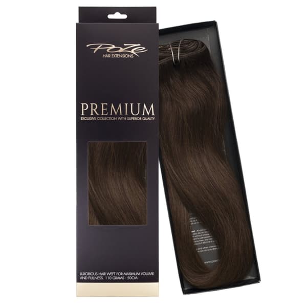 Poze Premium Hårträns Hårförlängning - 110g Chocolate Brown 4B - 50cm