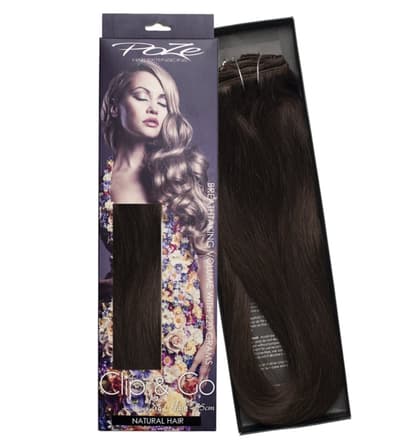 Poze Standard Löshår Clip & Go Miss Volume - 220g Dark Espresso Brown 2B - 55cm