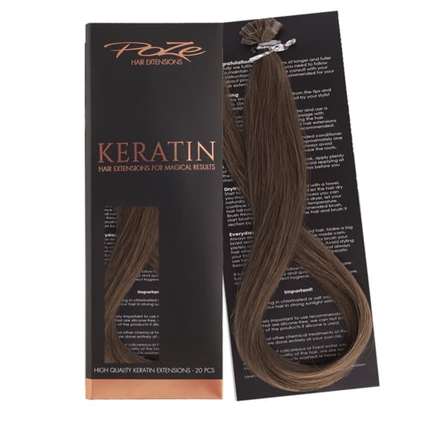 Poze Standard Keratin Extensions Cool Brown 7NV - 50cm