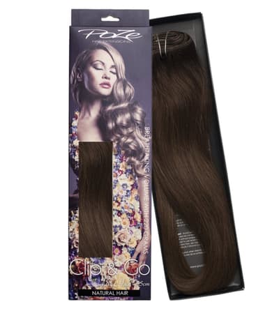 Poze Standard Löshår Clip & Go Miss Volume - 220g Chocolate Brown 4B - 55cm