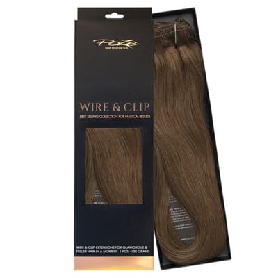Poze Standard Äkta Löshår Wire & Clip - 130g Lovely Brown 6B - 50cm
