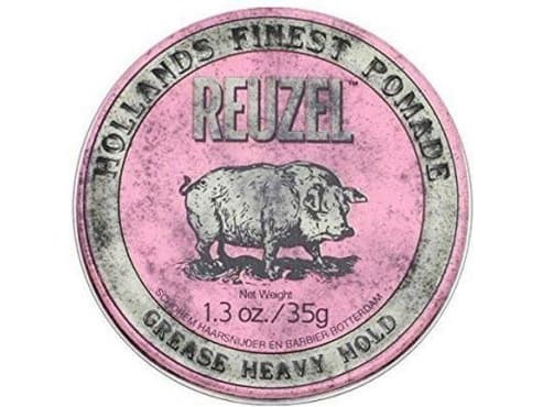 Reuzel hollands Finest Pomade Pomade med veldig sterk hold basert på voks og olje i rosa 35g