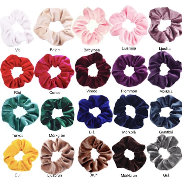 Store fløjlshår Scrunchies, hårbånd, hårbånd, hårbånd