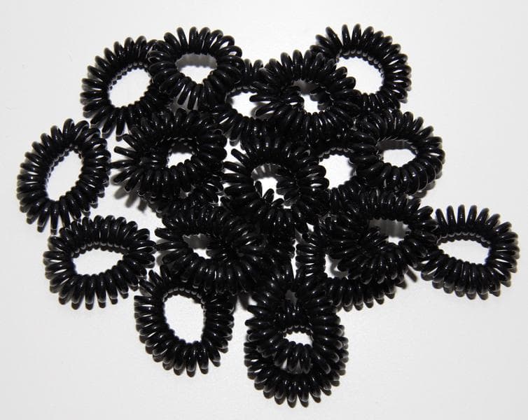 15-pack hårsnodd telefonsladd spiral fashion hair ring (svart) M