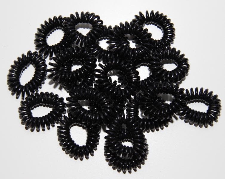 15-pack hårsnodd telefonsladd spiral hair (Svart) XL