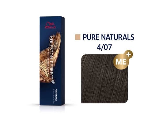 Wella Koleston Perfect Me+ - Pure Naturals - Unisex - 60 ml #4/07 Medium Brown Natural Brown