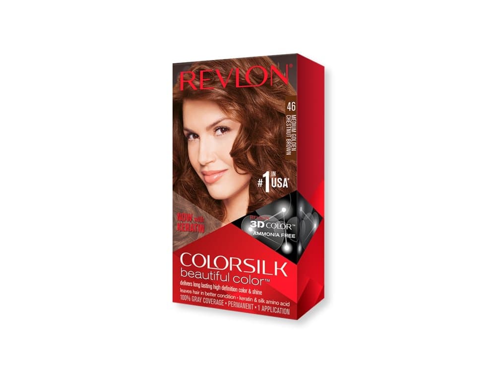 Revlon ColorSilk Beautiful Color, Brun, Medium Golden Chestnut Brown, Kvinna, 1 styck, Låda