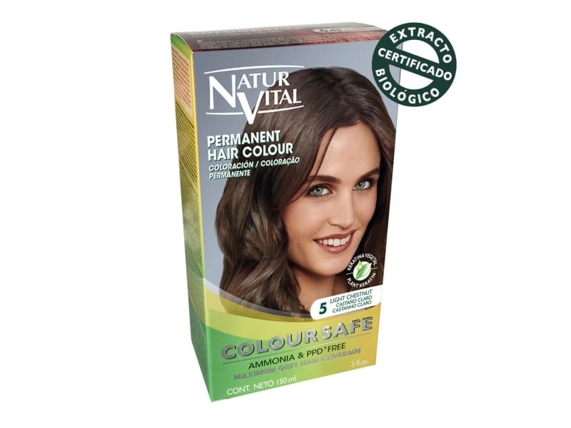 Naturaleza y Vida Coloursafe, Brun, Light Chestnut, Kvinna, 1 styck, 150 ml, Alla hår