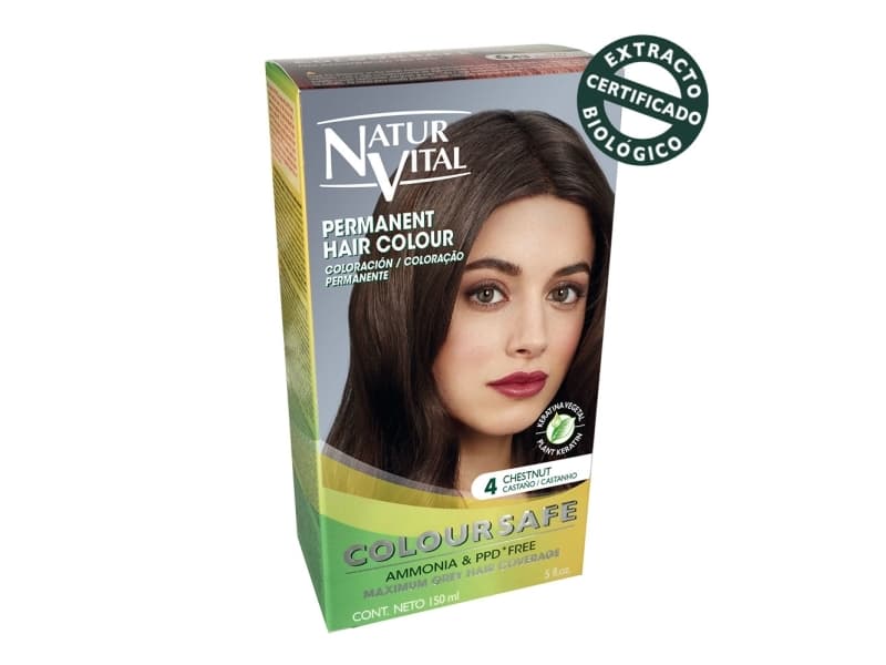 Naturaleza y Vida Coloursafe, Brun, Chestnut, Kvinna, 1 styck, 150 ml, Alla hår