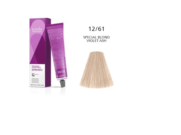 Vopsea permanenta Londa Professional 12/61, Blonde Special Violet Cenusiu, 60ml