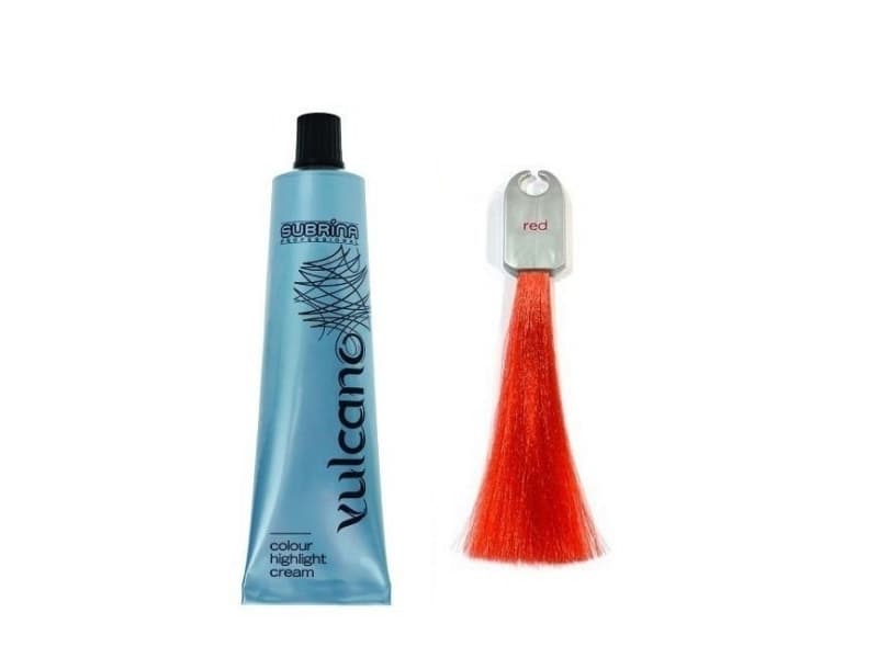 Vopsea de par pentru suvite Subrina Professional Vulcano Red, Rosu, 60ml