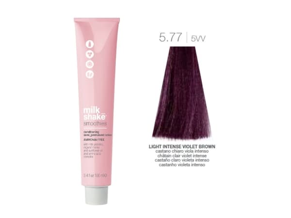 Milk Shake Milk Shake, Smoothies, Ammonia-Free, Semi-Permanent Hair Dye, 5.775VV Light Intense Violet Brown, 100 ml For Women