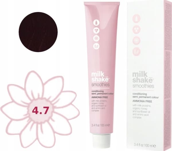 Milk Shake Milk Shake, Smoothies, Ammonia-Free, Semi-Permanent Hair Dye, 4.74V , 100 ml For Women
