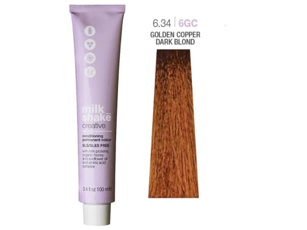 Permanent fargestoff Milk Shake Creative 6.346GC, mørk kobber gyldenblond, 100 ml