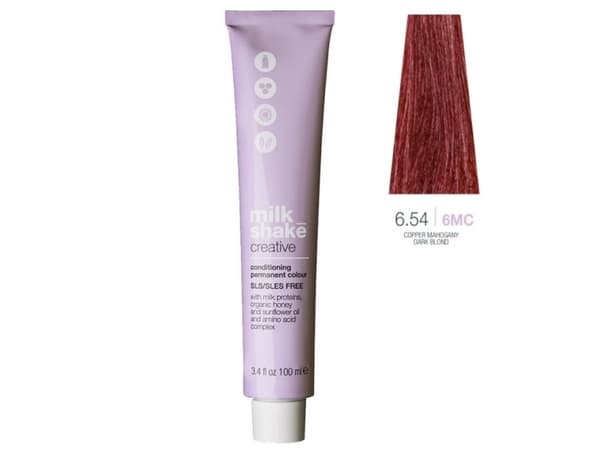 Milk Shake Milk Shake, Creative, SLS/SLES-Free, Permanent Hair Dye, 6.546MC Copper Mahogany Dark Blond, 100 ml For Women